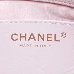 Pre Owned Chanel Pink Quilted Caviar Leather Mini Rectangular Flap Bag