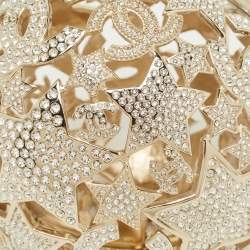Pre Owned Chanel Gold Tone Metal and Crystal Sphere Minaudiere