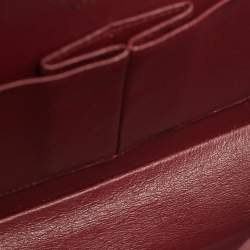Pre Owned Chanel Red Quilted Caviar Leather Medium Classic Double Flap Bag