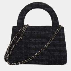 Pre Owned Printed Denim Pre-Fall 2024 Mini Kelly Shopper Bag
