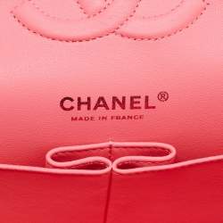 Pre Owned Chanel Pink Quilted Caviar Leather Medium Classic Double Flap Bag