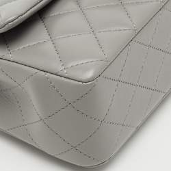 Pre Owned Chanel Grey Quilted Leather Mini Rectangular Flap Top Handle Bag