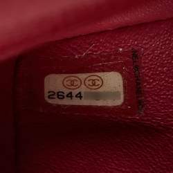 Pre Owned Chanel Red Quilted Caviar Leather Mini Classic Single Flap Bag