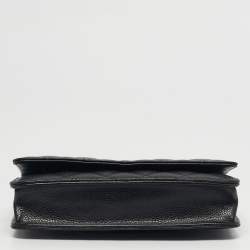Pre Owned Chanel Black Quilted Caviar Leather Classic Wallet on Chain