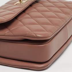 Pre Owned Chanel Old Rose Quilted Leather Trendy CC Medium Top Handle Bag