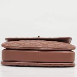 Pre Owned Chanel Old Rose Quilted Leather Trendy CC Medium Top Handle Bag