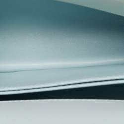 Pre Owned Chanel Blue Iridescent Quilted Caviar Leather Mini Coco Top Handle Bag