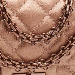 Pre Owned Chanel Rose Gold Quilted Leather Reissue 2.55 Mini Flap Bag