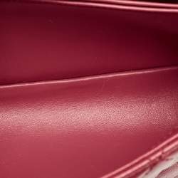 Pre Owned Chanel Red Quilted Caviar Leather Mini Coco Top Handle Bag