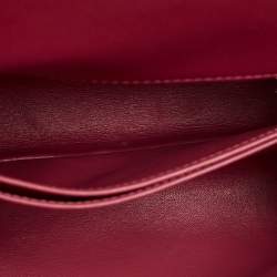 Pre Owned Chanel Red Quilted Caviar Leather Mini Coco Top Handle Bag