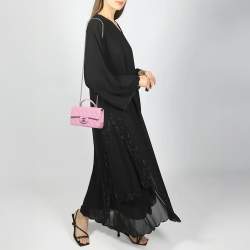 Pre Owned Chanel Pink/Green Quilted Leather Mini Rectangular Top Handle Bag