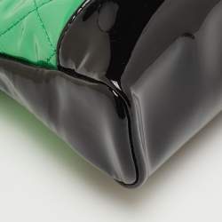 Pre Owned Chanel Green/Black Quilted Patent Leather Petit 31 Shopping Bag