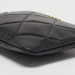 Pre Owned Chanel 19 Medium Black Quilted Leather O Case Clutch