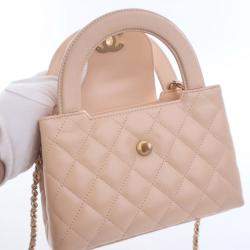 Pre Owned حقيبة تسوق شانيل كيلي جلد عجل متجعد نانو