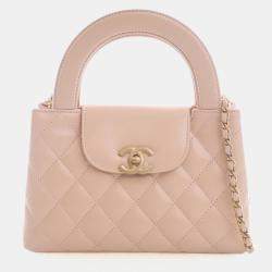 Pre Owned حقيبة تسوق شانيل كيلي جلد عجل متجعد نانو