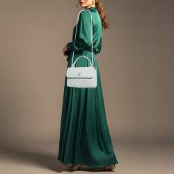 Pre Owned Chanel Trendy CC Small Mint Green Quilted Leather Top Handle Bag