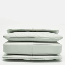 Pre Owned Chanel Trendy CC Small Mint Green Quilted Leather Top Handle Bag