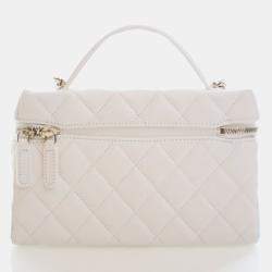 مملوكة مسبقًا حقيبة شانيل كافيار فانتي توب هاندل نحيفة مع سلسلة