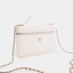 مملوكة مسبقًا حقيبة شانيل كافيار فانتي توب هاندل نحيفة مع سلسلة