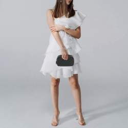 Pre Owned Chanel Medium Black Quilted Caviar Leather Curvy Cosmetic Case