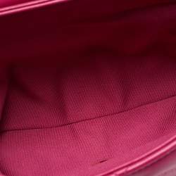 Pre Owned Chanel Small Fuchsia Quilted Leather Chain Top Handle Bag