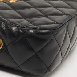 Pre Owned حقيبة شانيل كاميرا ميني جلد مبطن أسود