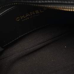 Pre Owned حقيبة شانيل كاميرا ميني جلد مبطن أسود
