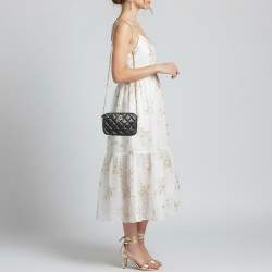 Pre Owned حقيبة شانيل كاميرا ميني جلد مبطن أسود