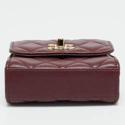 Pre Owned Chanel Trendy CC Mini Burgundy Quilted Leather Chain Clutch