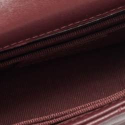 Pre Owned Chanel Trendy CC Mini Burgundy Quilted Leather Chain Clutch