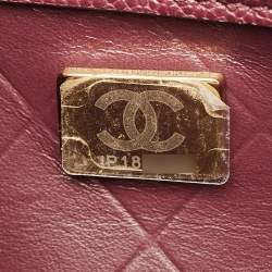 Pre Owned Chanel Moon Burgundy Quilted Caviar Leather Messenger Bag