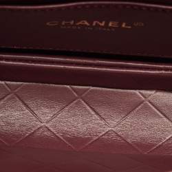 Pre Owned Chanel Moon Burgundy Quilted Caviar Leather Messenger Bag