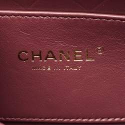 Pre Owned Chanel Moon Burgundy Quilted Caviar Leather Messenger Bag