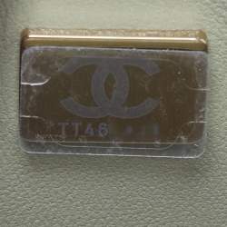 Pre Owned Chanel Boy Small Green Quilted Caviar Leather Messenger Bag