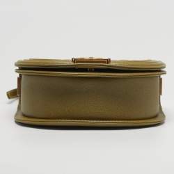 Pre Owned Chanel Boy Small Green Quilted Caviar Leather Messenger Bag