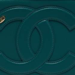 Pre Owned Chanel CC Mania Camera Case Green Leather Waist Bag