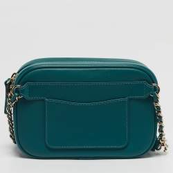 Pre Owned Chanel CC Mania Camera Case Green Leather Waist Bag
