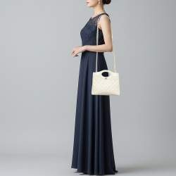 مملوكة مسبقًا حقيبة تسوق شانيل بيتي 31 جلد براءات أخضر/أسود مبطن