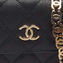 Pre Owned Chanel Classic Micro Black Quilted Caviar Leather CC Flap Bag