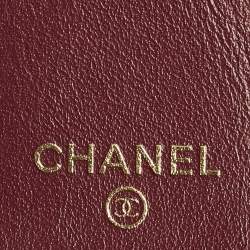 Pre Owned Chanel 19 Burgundy Quilted Leather Trifold Wallet
