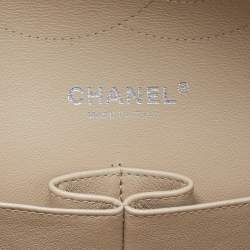 Pre Owned حقيبة شانيل مبطن جلد براءات مزدوجة قلاب كلاسيك جمبو بيج