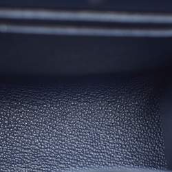 Pre Owned Chanel CC Box Phone Holder Blue Quilted Caviar Leather Crossbody Bag