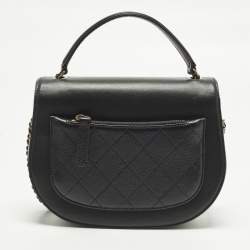 Pre Owned Chanel Coco Curve Small Black Quilted Leather Flap Bag