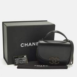 Pre Owned Chanel Coco Curve Small Black Quilted Leather Flap Bag