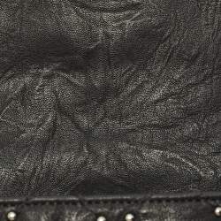 Pre Owned Chanel Small Studded Black Quilted Leather Flap Bag