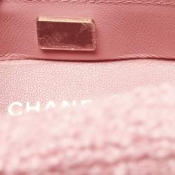 مملوكة مسبقًا حقيبة شانيل CC فيليجري فايتي جلد أسود/ أزرق كحلي صغيرة مبطنة