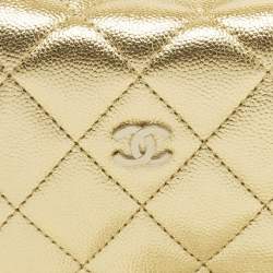 مملوكة مسبقًا Chanel CC Gold Quilted Caviar Leather Hobo