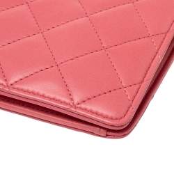 Chanel Pink Leather Porte Bonheur Bifold Wallet