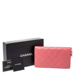 Chanel Pink Leather Porte Bonheur Bifold Wallet