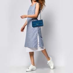 Pre Owned Chanel Iridescent Caviar Quilted Leather Medium Classic Double Flap Bag